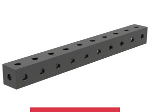 Blocco di collegamento 1000x100x100mm SteelMax GPPH, spessore 15mm, fori 28mm