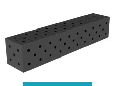 Blocco di collegamento 1000x200x200mm SteelEco GPPH, spessore 8mm, fori 16mm griglia diagonale