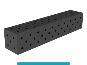 Blocco di collegamento 1000x200x200mm SteelEco GPPH, spessore 8mm, fori 16mm griglia diagonale