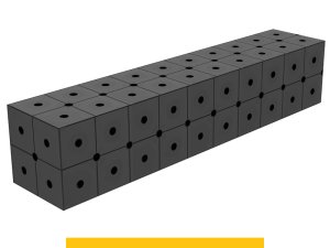Blocco di collegamento 1000x200x200mm SteelPlus GPPH, spessore 12mm, fori 16mm griglia diagonale