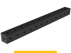 Blocco di collegamento 1200x100x100mm SteelPlus GPPH, spessore 12mm, fori 16mm griglia 100x100mm