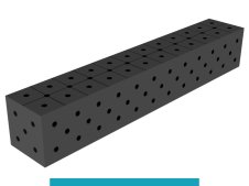 Blocco di collegamento 1200x200x200mm SteelEco GPPH, spessore 8mm, fori 16mm griglia diagonale