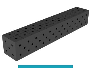 Blocco di collegamento 1200x200x200mm SteelEco GPPH, spessore 8mm, fori 16mm griglia diagonale