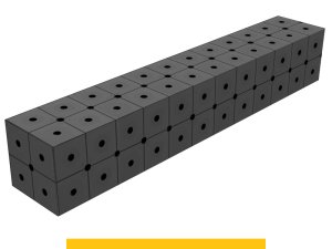 Blocco di collegamento 1200x200x200mm SteelPlus GPPH, spessore 12mm, fori 16mm griglia diagonale