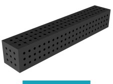 Blocco di collegamento 1200x200x200mm SteelEco GPPH, spessore 8mm, fori 16mm griglia 50x50mm