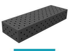Blocco di collegamento 1200x400x200mm SteelEco GPPH, spessore 8mm, fori 16mm griglia diagonale