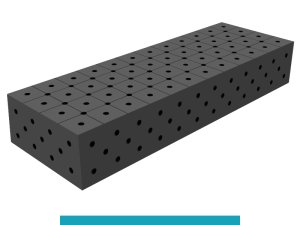 Blocco di collegamento 1200x400x200mm SteelEco GPPH, spessore 8mm, fori 16mm griglia diagonale