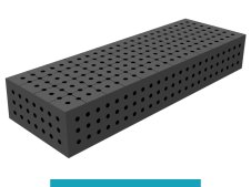 Blocco di collegamento 1200x400x200mm SteelEco GPPH, spessore 8mm, fori 16mm griglia 50x50mm