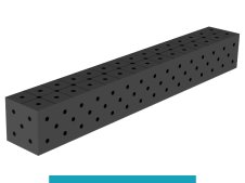 Blocco di collegamento 1500x200x200mm SteelEco GPPH, spessore 8mm, fori 16mm griglia diagonale