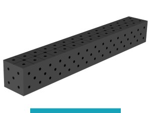 Blocco di collegamento 1500x200x200mm SteelEco GPPH, spessore 8mm, fori 16mm griglia diagonale
