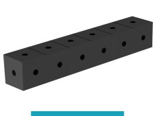Blocco di collegamento 600x100x100mm SteelEco GPPH, spessore 8mm, fori 16mm griglia diagonale