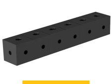 Blocco di collegamento 600x100x100mm SteelPlus GPPH, spessore 12mm, fori 16mm griglia 100x100mm