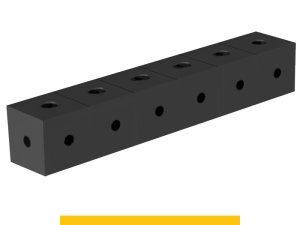 Blocco di collegamento 600x100x100mm SteelPlus GPPH, spessore 12mm, fori 16mm griglia 100x100mm