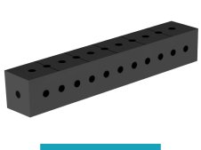 Blocco di collegamento 600x100x100mm SteelEco GPPH, spessore 8mm, fori 16mm griglia 50x50mm