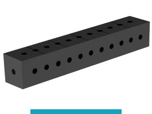 Blocco di collegamento 600x100x100mm SteelEco GPPH, spessore 8mm, fori 16mm griglia 50x50mm