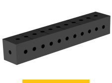 Blocco di collegamento 600x100x100mm SteelPlus GPPH, spessore 12mm, fori 16mm griglia 50x50mm