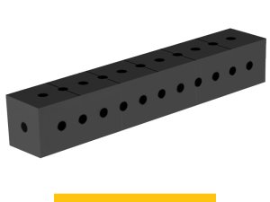 Blocco di collegamento 600x100x100mm SteelPlus GPPH, spessore 12mm, fori 16mm griglia 50x50mm