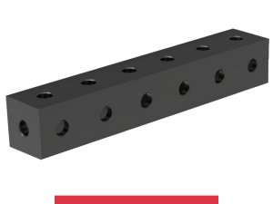 Blocco di collegamento 600x100x100mm SteelMax GPPH, spessore 15mm, fori 28mm