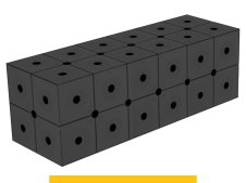 Blocco di collegamento 600x200x200mm SteelPlus GPPH, spessore 12mm, fori 16mm griglia diagonale