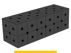 Blocco di collegamento 600x200x200mm SteelPlus GPPH, spessore 12mm, fori 16mm griglia diagonale