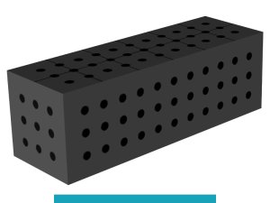 Blocco di collegamento 600x200x200mm SteelEco GPPH, spessore 8mm, fori 16mm griglia 50x50mm