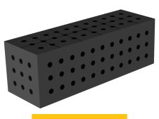 Blocco di collegamento 600x200x200mm SteelPlus GPPH, spessore 12mm, fori 16mm griglia 50x50mm