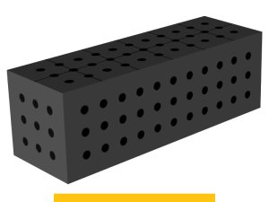 Blocco di collegamento 600x200x200mm SteelPlus GPPH, spessore 12mm, fori 16mm griglia 50x50mm