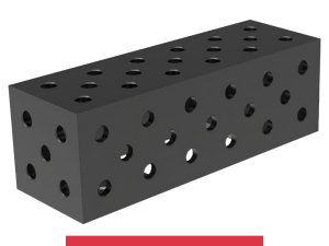 Blocco di collegamento 600x200x200mm SteelMax GPPH, spessore 15mm, fori 28mm griglia diagonale