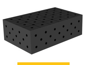 Blocco di collegamento 600x400x200mm SteelPlus GPPH, spessore 12mm, fori 16mm griglia diagonale