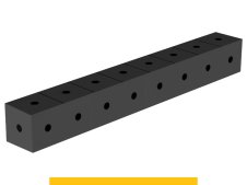 Blocco di collegamento 800x100x100mm SteelPlus GPPH, spessore 12mm, fori 16mm griglia 100x100mm