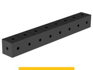 Blocco di collegamento 800x100x100mm SteelPlus GPPH, spessore 12mm, fori 16mm griglia 100x100mm