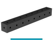 Blocco di collegamento 800x100x100mm SteelEco GPPH, spessore 8mm, fori 16mm griglia diagonale