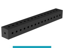 Blocco di collegamento 800x100x100mm SteelEco GPPH, spessore 8mm, fori 16mm griglia 50x50mm