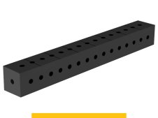 Blocco di collegamento 800x100x100mm SteelPlus GPPH, spessore 12mm, fori 16mm griglia 50x50mm