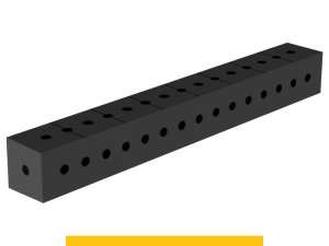 Blocco di collegamento 800x100x100mm SteelPlus GPPH, spessore 12mm, fori 16mm griglia 50x50mm