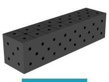 Blocco di collegamento 800x200x200mm SteelEco GPPH, spessore 8mm, fori 16mm griglia diagonale