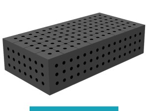Blocco di collegamento 800x400x200mm SteelEco GPPH, spessore 8mm, fori 16mm griglia 50x50mm