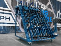 Carrello portautensili GPPH Trolley L 1000x800x1130mm per accessori tavoli saldatura, fori 16mm