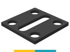 Piastra adattatrice 150x150mm SteelPlus-SteelEco GPPH, spessore 12mm, fori 16mm