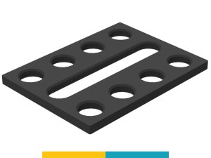 Piastra adattatrice 200x150mm SteelPlus-SteelEco GPPH, spessore 12mm, fori 16mm