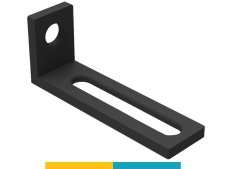 Squadra di battuta 75x185mm SteelPlus-SteelEco GPPH, spessore 12mm, fori 16mm