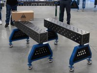 Supporto saldatura con ruote SteelMax Trestle GPPH spessore 15mm, fori 28mm in griglia diagonale