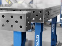 Tavolo saldatura su binari GPPH Slide System SteelMax 1,5x1mt, fori 28mm con 2 Trestle