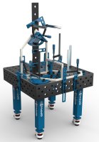 Banco per saldatura con ruote SteelMax GPPH in acciaio rinforzato 1x1mt fori 28mm