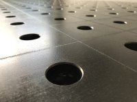 Banco per saldatura con ruote SteelMax GPPH in acciaio rinforzato 1x1mt fori 28mm