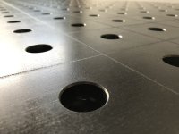 Banco per saldatura con ruote SteelMax GPPH in acciaio rinforzato 1,2x1,2mt fori 28mm