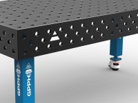 Banco per saldatura con ruote SteelMax GPPH in acciaio rinforzato 2x1mt fori 28mm