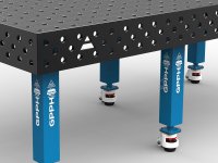 Banco per saldatura con ruote SteelMax GPPH in acciaio rinforzato 2,4x1,2mt fori 28mm