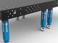 Banco per saldatura con ruote SteelMax GPPH in acciaio rinforzato 3x1,48mt fori 28mm