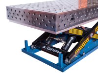 Banco per saldatura SteelEco idraulico GPPH 1,2x0,8mt spessore 8mm, fori 16mm